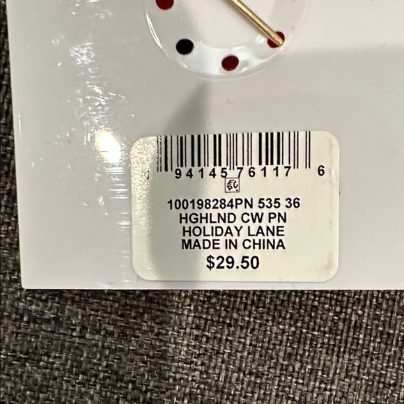 Holiday Lane Festive Highland Cow Pin with Gold and Red Accents - Picture 2 of 4